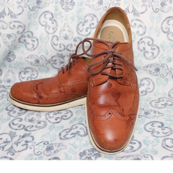 Cole Haan Men's‎ OriginalGrand Wingtip Oxford Brown Style C26471 size 8M - Picture 1 of 9
